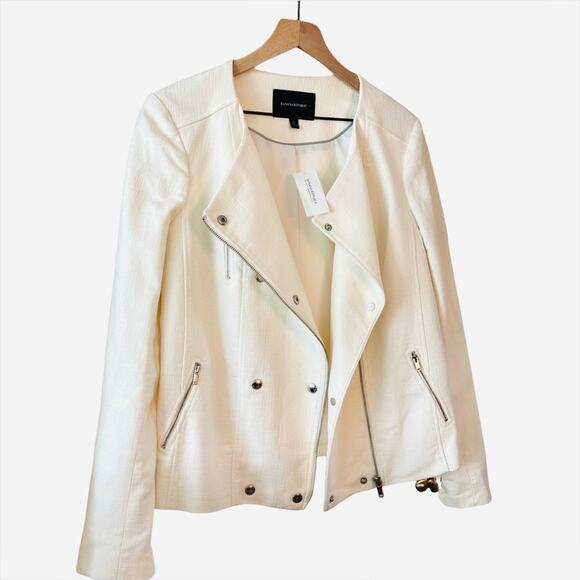 $175 BANANA REPUBLIC NWT Zip Up White/Cream Blazer Jacket Coat - Size 8 - Picture 5 of 11